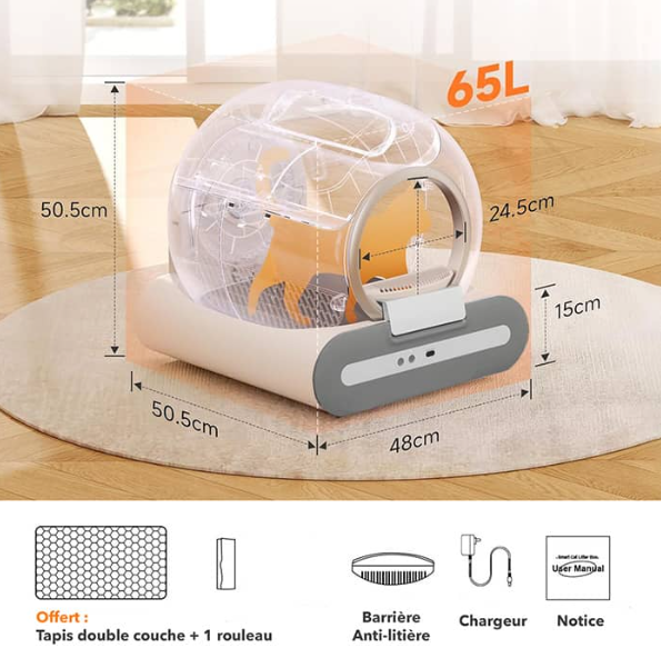 Ronrona™ – Litière Automatique Autonettoyante & Sans Odeur